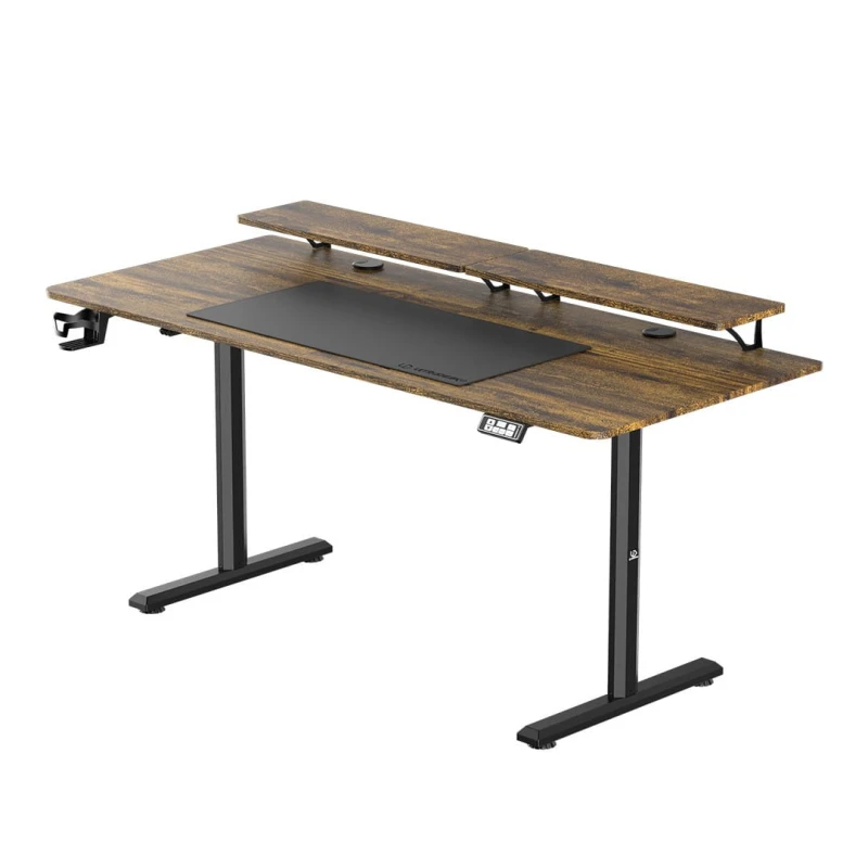Biurko, elektycznie regulowany, 160X70 cm, 72-117 cm, HIGHLANDER XXL BROWN, brązowy, ULTRADESK