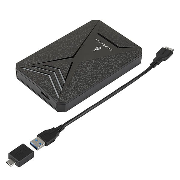 SSD Zewnętrzny Surefire GX3 Gaming, 53684, 1000GB, czarny, 2.5", USB micro B