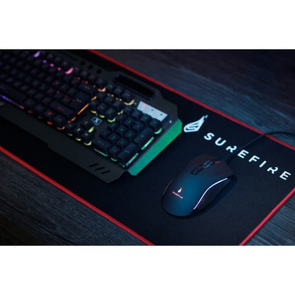 Mysz przewodowa, Surefire Hawk Claw Gaming, czarna, optyczna, 6400DPI