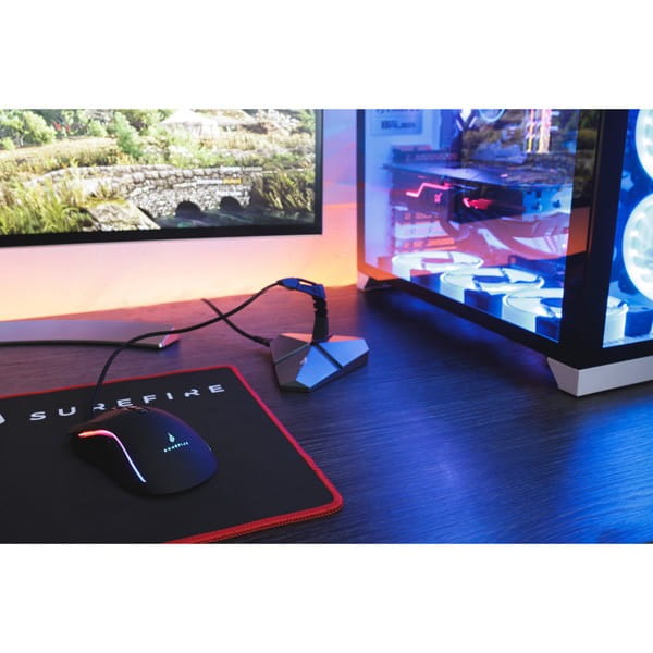 Mysz przewodowa, Surefire Hawk Claw Gaming, czarna, optyczna, 6400DPI