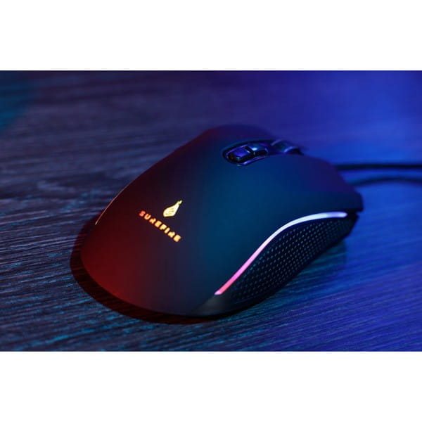 Mysz przewodowa, Surefire Hawk Claw Gaming, czarna, optyczna, 6400DPI