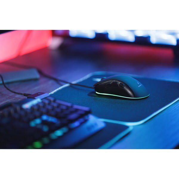 Podkładka pod mysz, Silent Flight RGB, do gry, czarna, 320 x 260 x 3 mm, 3 mm, Surefire