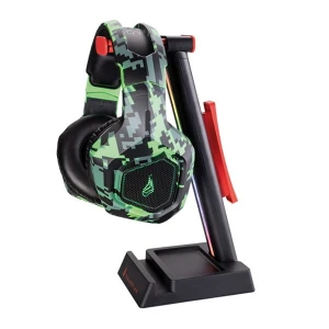 SureFire stojak na słuchawki Vinson N1 Dual Balance RGB, zacisk do montażu pod biurkiem, czarny, plastikowy, 48845, czarna