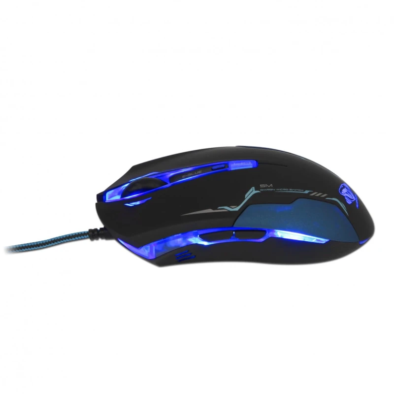 E-Blue Mysz Auroza, 3500DPI, optyczna, 6kl., 1 scroll, przewodowa USB, czarna, do gry