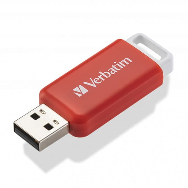 Verbatim USB flash disk, USB 2.0, 16GB, DataBar, czerwony, 49453, do archiwizacji danych