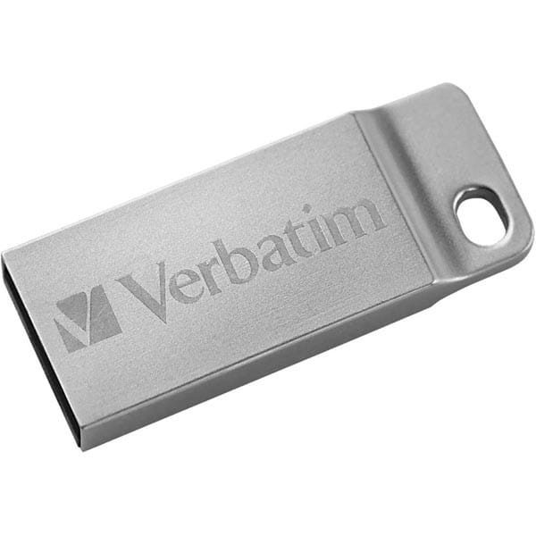 Verbatim USB flash disk, USB 2.0, 16GB, Metal Executive, Store N Go, srebrny, 98748, USB A, z oczkiem na brelok