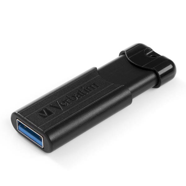 Verbatim USB flash disk, USB 3.0, 32GB, PinStripe, Store N Go, czarny, 49317, USB A, z wysuwanym złączem