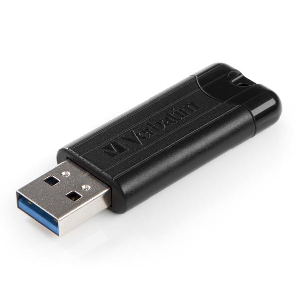 Verbatim USB flash disk, USB 3.0, 32GB, PinStripe, Store N Go, czarny, 49317, USB A, z wysuwanym złączem