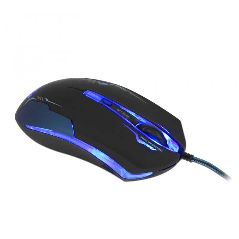 E-Blue Mysz Auroza, 3500DPI, optyczna, 6kl., 1 scroll, przewodowa USB, czarna, do gry