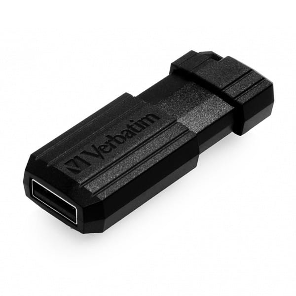 Verbatim USB flash disk, USB 2.0, 64GB, PinStripe, Store N Go, czarny, 49065, USB A, z wysuwanym złączem