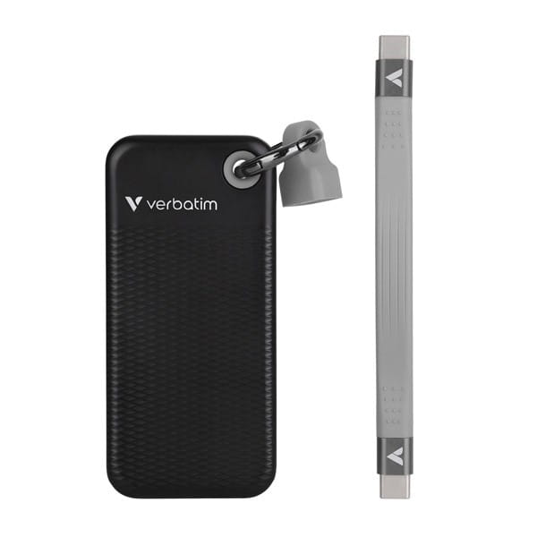 SSD Zewnętrzny Verbatim Pocket SSD Black/Grey, 32190, 1000GB, czarny, M.2, zawiera kabel USB C, 1000 MB/s-R, USB-C, 1000 MB/s-W