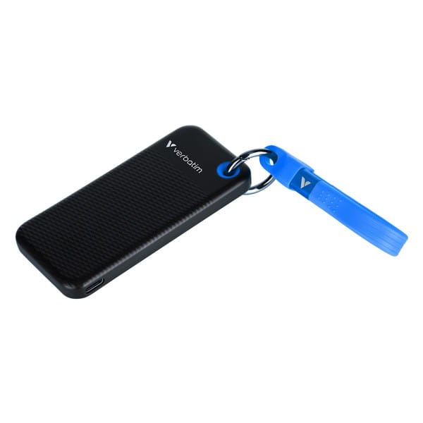 SSD Zewnętrzny Verbatim Pocket SSD Black/Blue, 32191, 1000GB, niebieski, M.2, zawiera kabel USB C, 1000 MB/s-R, USB-C, 1000 MB/s-W