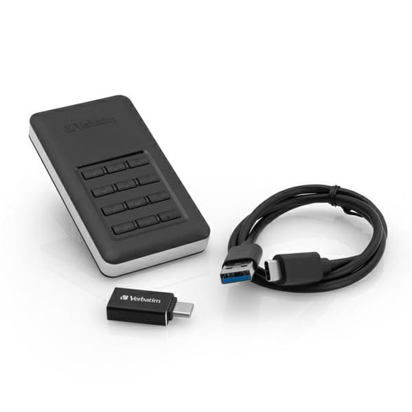 SSD Zewnętrzny Verbatim Store N Go Secure, 53402, 256GB, czarny, szyfrowane, z klawiaturą numeryczną, złącze USB-C, 2.5", USB-C, R