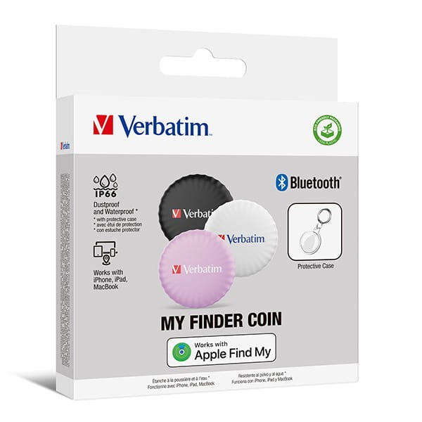Lokalizator Bluetooth My Finder Coin czarny, biały i różowy, 32135, Verbatim