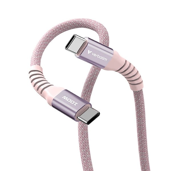 Verbatim USB kabel USB C (M) - USB C (M), 100W, 1.2m, magnetyczny, różowy, box, 31857