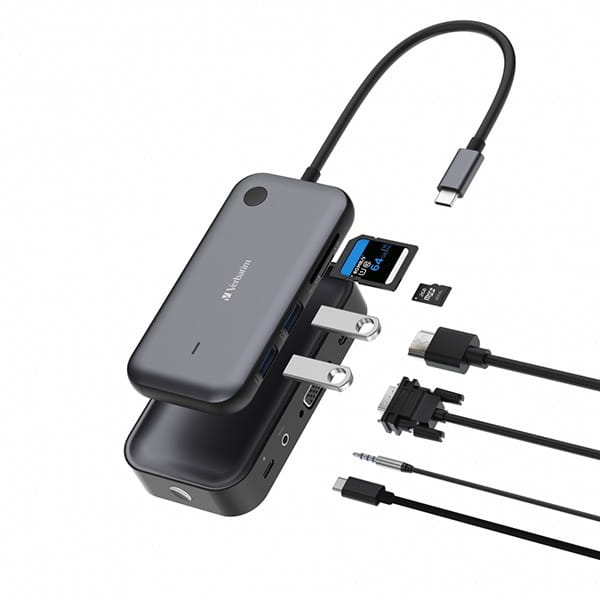 Bezprzewodowy adapter USB-C z koncentratorem WDA01 Share My Screen 1080p 32146, czarny, długość przewodu 15cm, Verbatim
