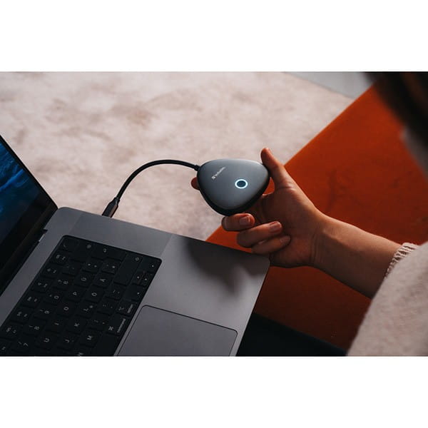 Bezprzewodowy adapter USB-C z koncentratorem WDA02 Share My Screen 4K 32147, czarny, długość przewodu 15cm, Verbatim