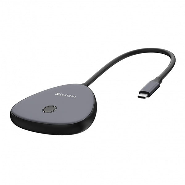 Bezprzewodowy adapter USB-C z koncentratorem WDA02 Share My Screen 4K 32147, czarny, długość przewodu 15cm, Verbatim