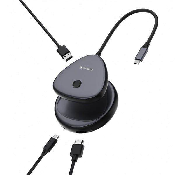Bezprzewodowy adapter USB-C z koncentratorem WDA02 Share My Screen 4K 32147, czarny, długość przewodu 15cm, Verbatim