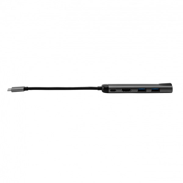 USB (3.1) hub 5-port, 49141, szara, długość przewodu 15cm, Verbatim, adapter USB C na USB C, 1x USB A, HDMI, ETHERNET