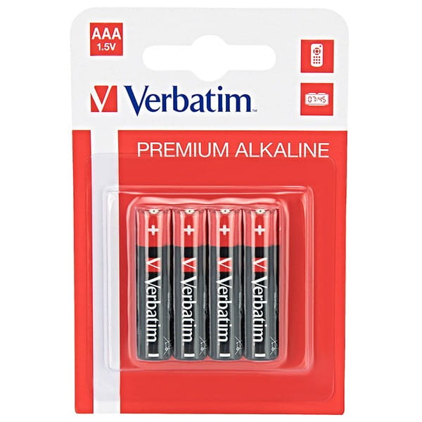 Bateria alkaliczna, AAA (LR03), AAA, 1.5V, Verbatim, blistr, 4-pack, 49920