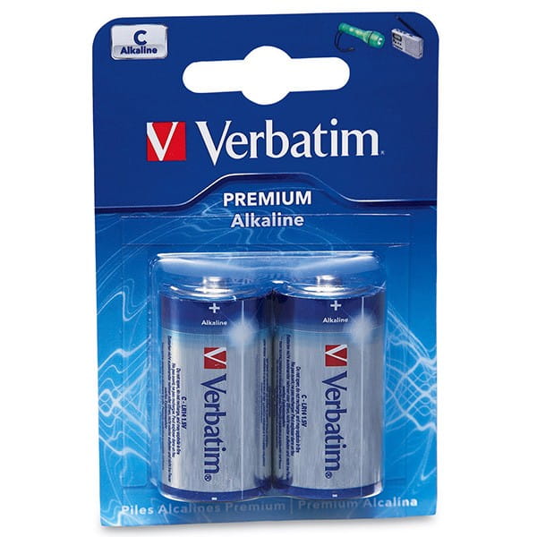 Bateria alkaliczna, LR14, ogniwo typ C, 1.5V, Verbatim, blistr, 2-pack, 49922, ogniwo format C