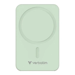 Verbatim, powerbank z ładowaniem bezprzewodowym, 5V, ładowanie telefonu, 32224, 20000mAh, Mocowanie magnetyczne, Zielony