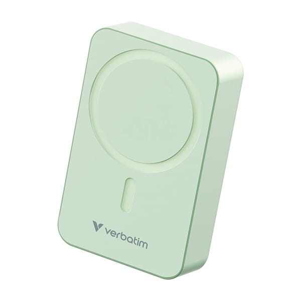 Verbatim, powerbank z ładowaniem bezprzewodowym, 5V, ładowanie telefonu, 32224, 20000mAh, Mocowanie magnetyczne, Zielony