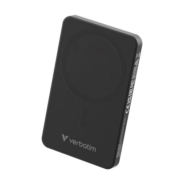 Verbatim, powerbank z ładowaniem bezprzewodowym, 5V, ładowanie telefonu, 32225, 5000mAh, Mocowanie magnetyczne, Czarny