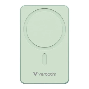 Verbatim, powerbank z ładowaniem bezprzewodowym, 5V, ładowanie telefonu, 32226, 5000mAh, Mocowanie magnetyczne, zielona