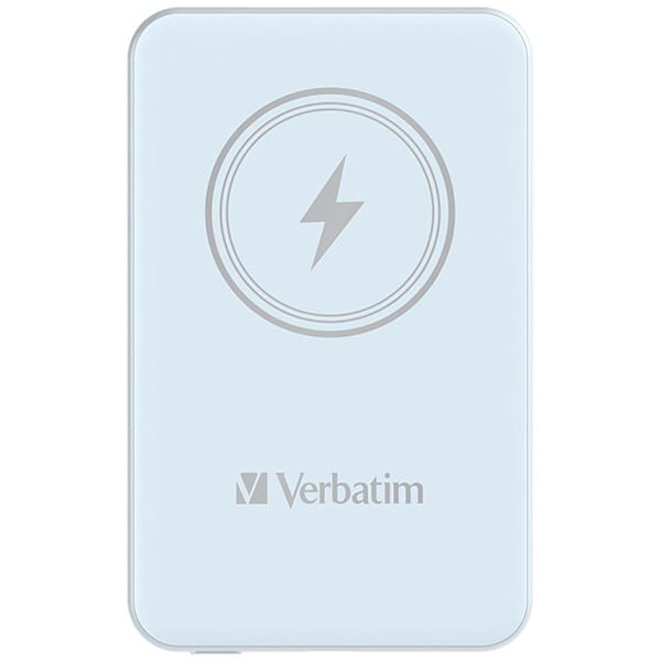 Verbatim, powerbank z ładowaniem bezprzewodowym, 5V, ładowanie telefonu, 32242, 5 000mAh, Mocowanie magnetyczne, niebieska