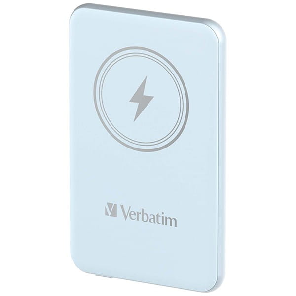Verbatim, powerbank z ładowaniem bezprzewodowym, 5V, ładowanie telefonu, 32242, 5 000mAh, Mocowanie magnetyczne, niebieska