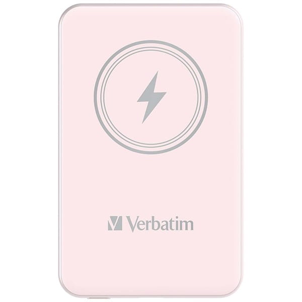 Verbatim, powerbank z ładowaniem bezprzewodowym, 5V, ładowanie telefonu, 32243, 5 000mAh, Mocowanie magnetyczne, różowa