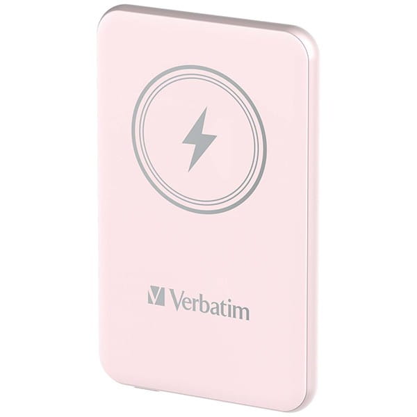 Verbatim, powerbank z ładowaniem bezprzewodowym, 5V, ładowanie telefonu, 32243, 5 000mAh, Mocowanie magnetyczne, różowa