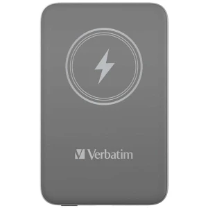 Verbatim, powerbank z ładowaniem bezprzewodowym, 5V, ładowanie telefonu, 32249, 10 000mAh, Mocowanie magnetyczne, szara