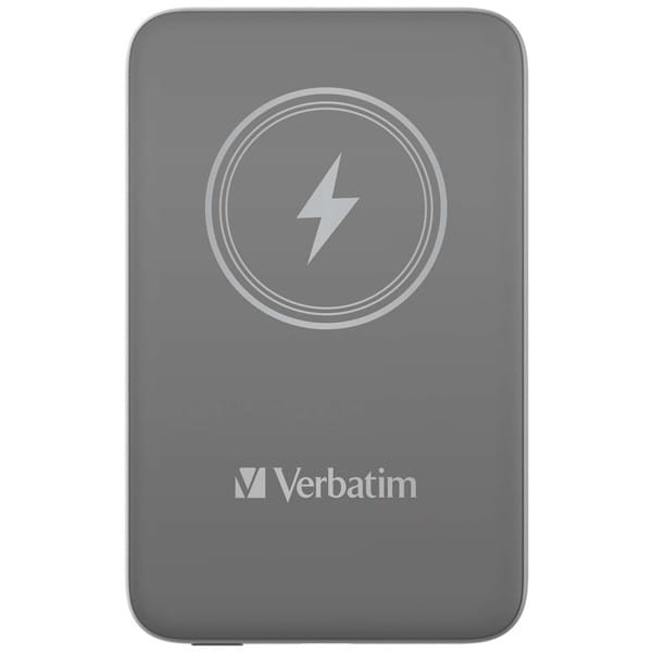 Verbatim, powerbank z ładowaniem bezprzewodowym, 5V, ładowanie telefonu, 32249, 10 000mAh, Mocowanie magnetyczne, szara