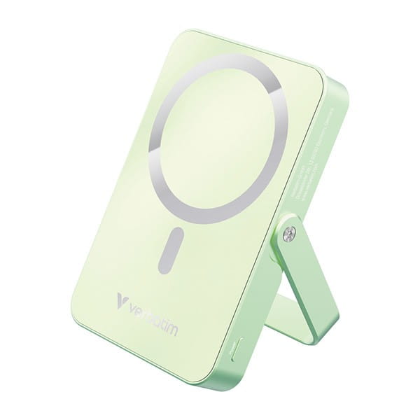 Verbatim, powerbank z ładowaniem bezprzewodowym, 5V, ładowanie telefonu, 32259, 10 000mAh, Mocowanie magnetyczne, zielona