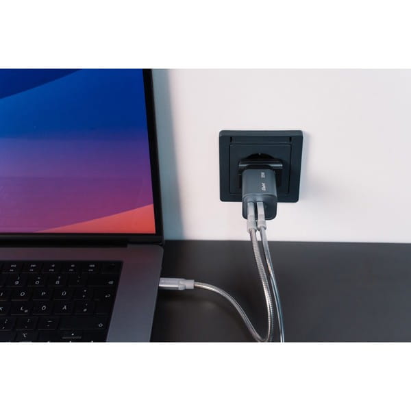 Verbatim, Ładowarka GaN USB 3.0, USB C, szara, 35 W, wymienne końcówki  C,G,A