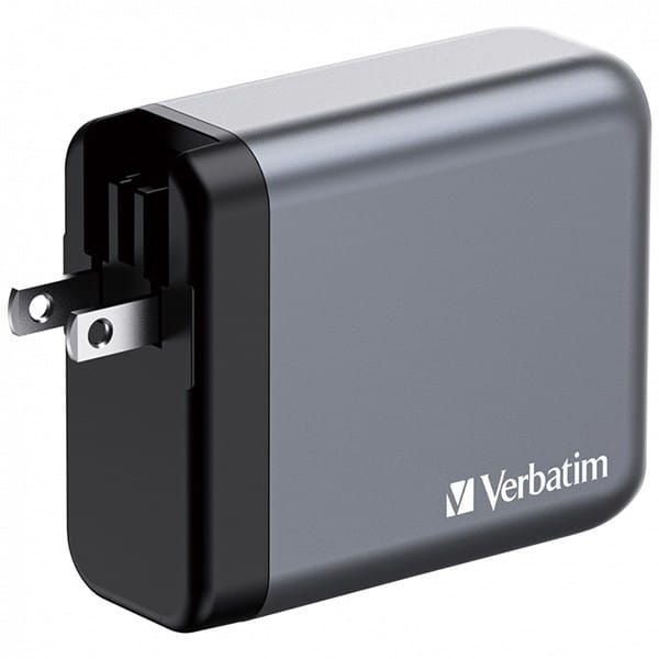 Verbatim, Ładowarka GaN USB 3.0, USB C, szara, 140 W, wymienne końcówki  C,G,A