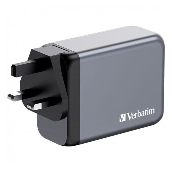 Verbatim, Ładowarka GaN USB 3.0, USB C, szara, 200 W, wymienne końcówki  C,G,A