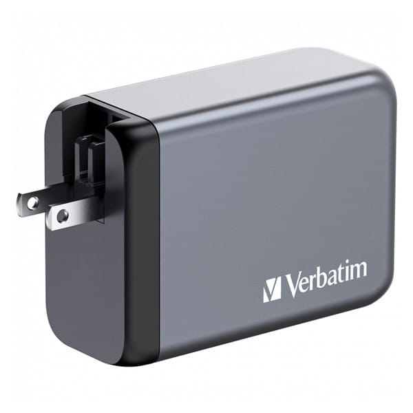 Verbatim, Ładowarka GaN USB 3.0, USB C, szara, 240 W, wymienne końcówki  C,G,A