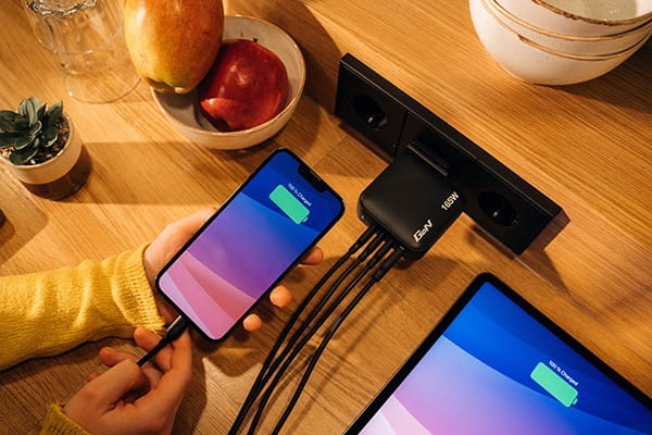 Verbatim, Ładowarka GaN USB 3.0, USB C, szara, 165 W, wymienne końcówki  C,G,A