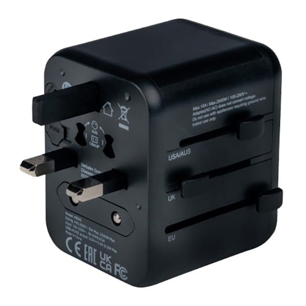 Verbatim, Adapter podróżny World-to-World Verbatim UTA-01 USB-A, czarny, 12 W