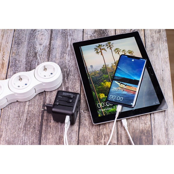 Verbatim, Adapter podróżny World-to-World Verbatim UTA-01 USB-A, czarny, 12 W