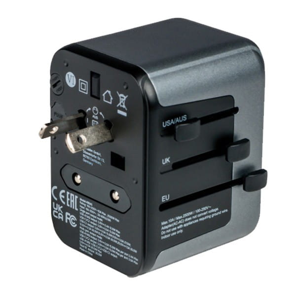 Verbatim, Adapter podróżny World-to-World Verbatim UTA-03 USB-A, USB-C, czarny, 30 W