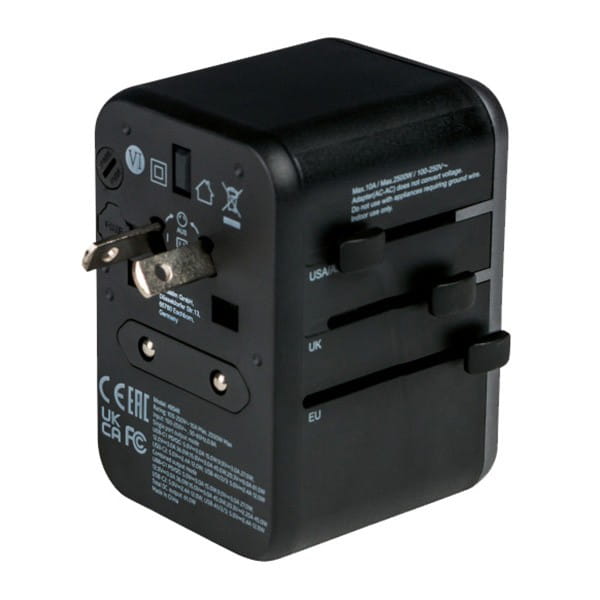 Verbatim, Adapter podróżny World-to-World Verbatim UTA-04 USB-A, USB-C, czarny, 61 W