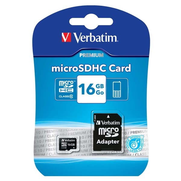 Verbatim Karta  pamięci Micro Secure Digital Card Premium, 16GB, micro SDHC, 44082, UHS-I U1 (Class 10), z adapterm