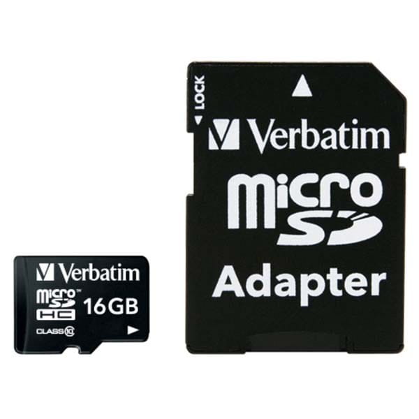 Verbatim Karta  pamięci Micro Secure Digital Card Premium, 16GB, micro SDHC, 44082, UHS-I U1 (Class 10), z adapterm