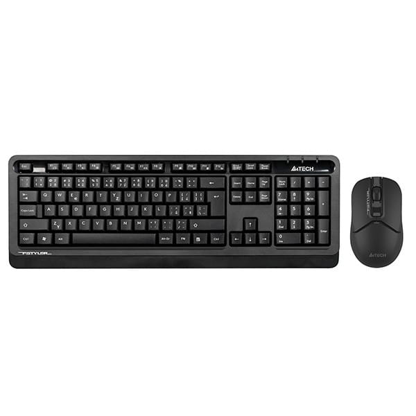 A4Tech FG1012, Zestaw klawiatur z myszą optyczną bezprzewodową, AA, CZ, klasyczna, 2.4 [Ghz], bezprzewodowa, czarna