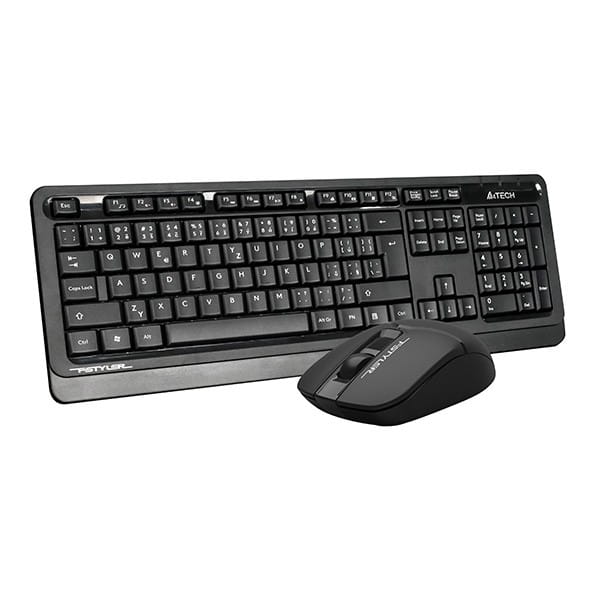 A4Tech FG1012, Zestaw klawiatur z myszą optyczną bezprzewodową, AA, CZ, klasyczna, 2.4 [Ghz], bezprzewodowa, czarna